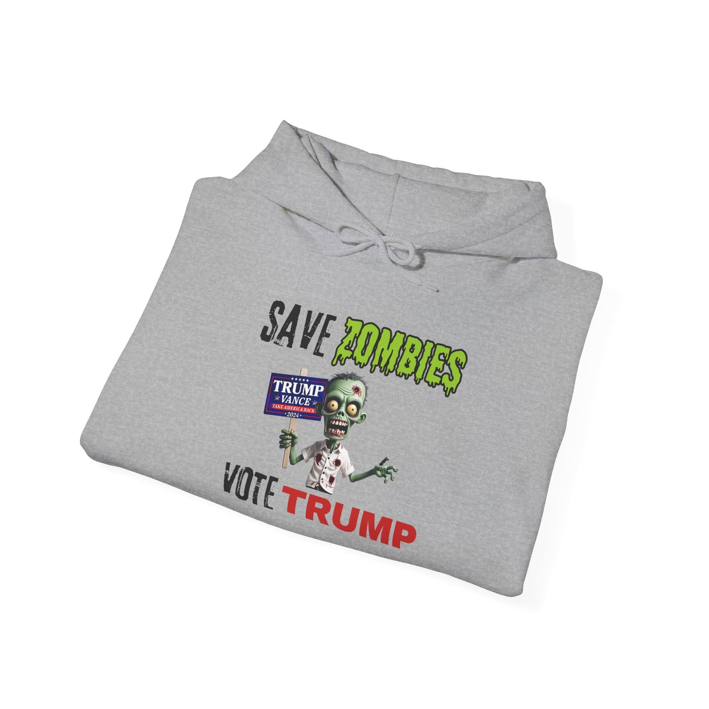Save Zombies, Vote Trump – Halloween & Election Crossover Gildan Hoodie