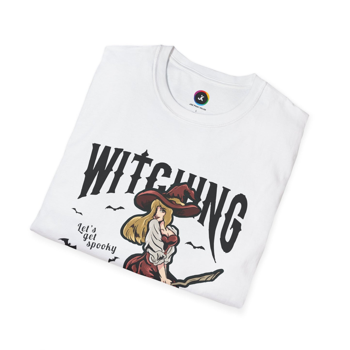 Witching Around Halloween Gildan Softstyle T-shirt | Witch Graphic Tee