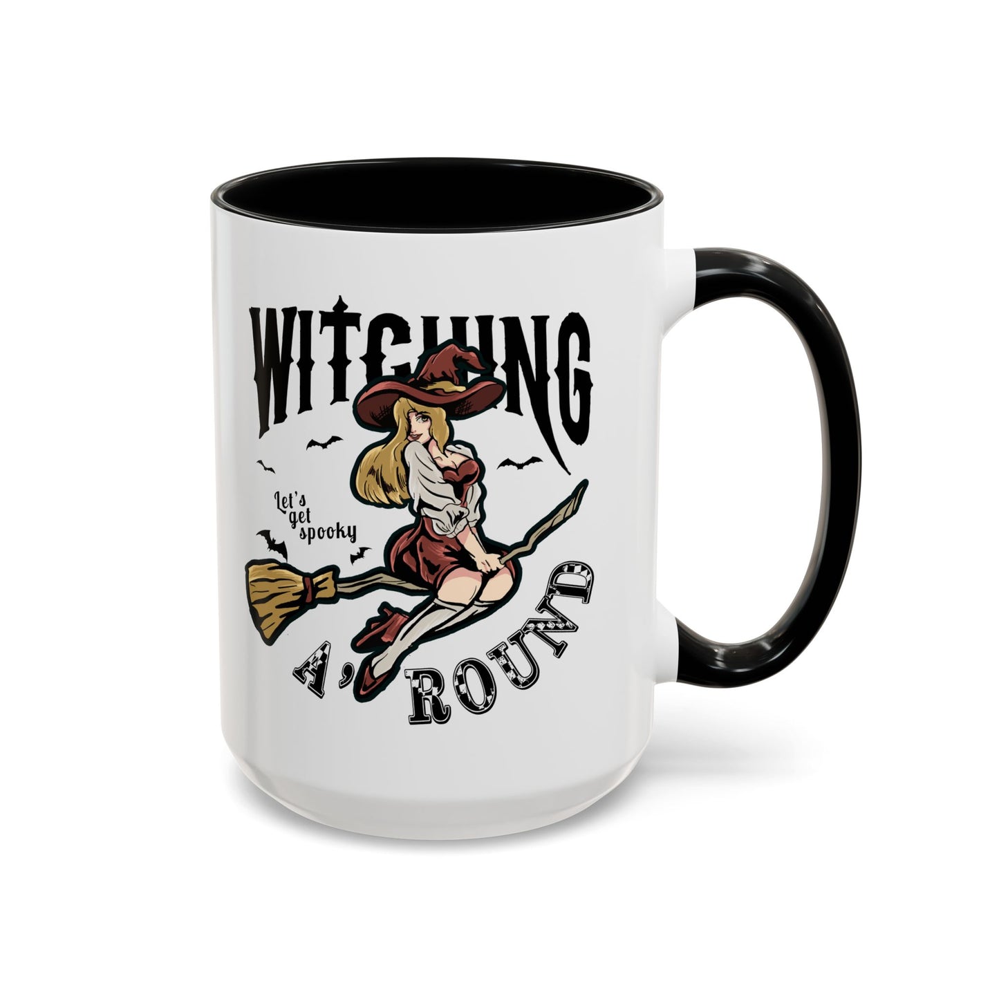 Witching A'Round Halloween Accent Mug | Witch Design Coffee Cup (11, 15oz)