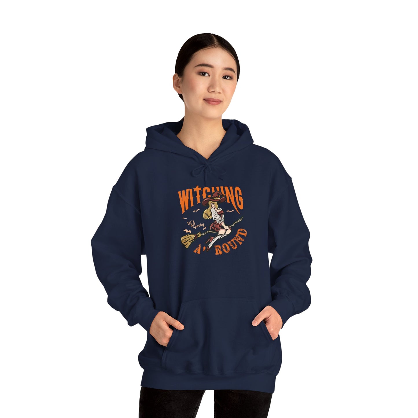 Witching Around Halloween Heavy Blend Hoodie | Witch Graphic Hoodie