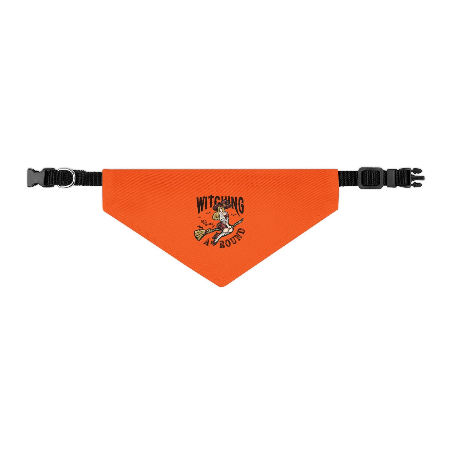 Witching A'Round Orange Halloween Pet Bandana Collar