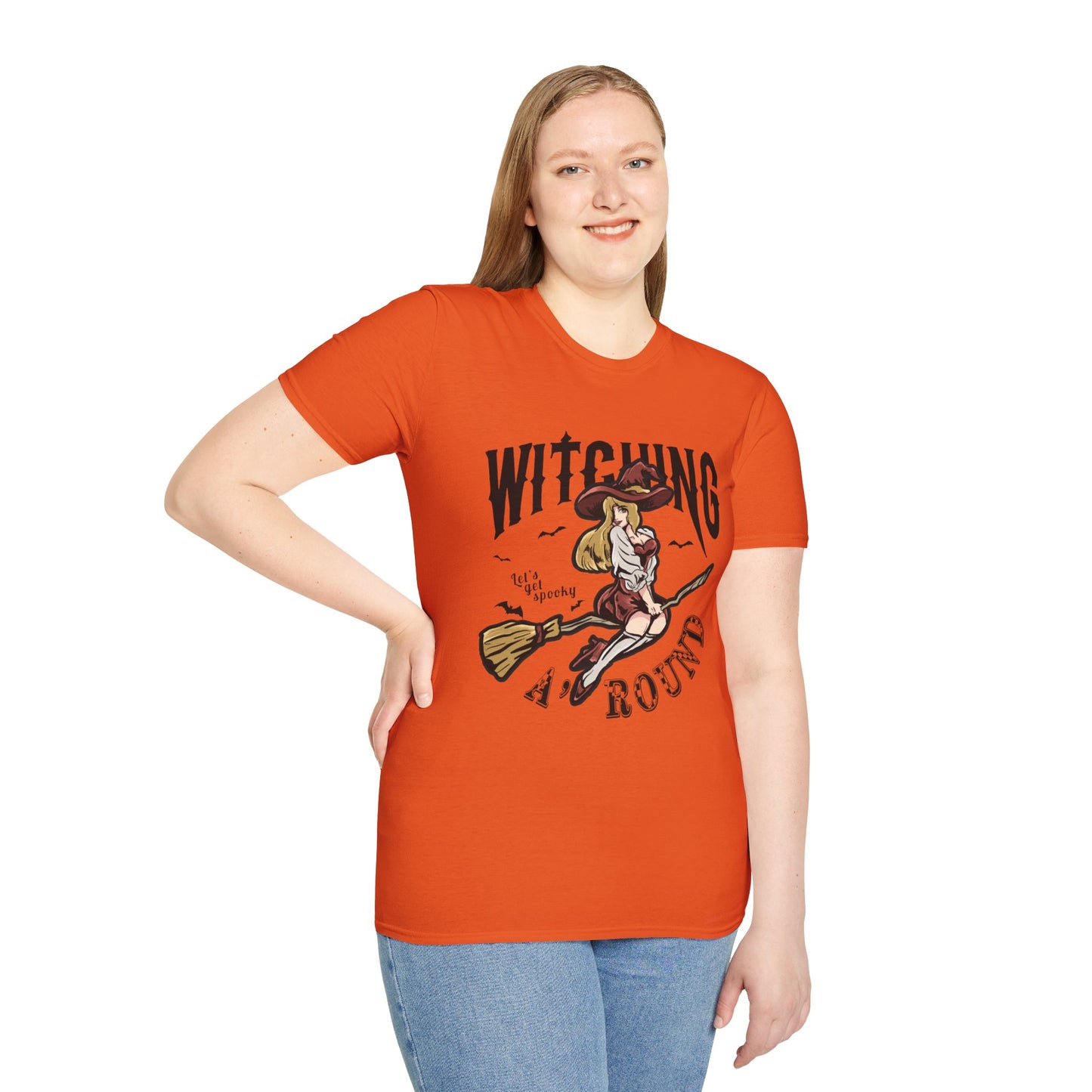 Witching Around Halloween Gildan Softstyle T-shirt | Witch Graphic Tee