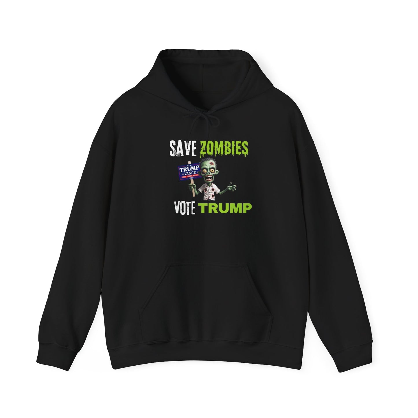 Save Zombies, Vote Trump – Halloween & Election Crossover Gildan Hoodie