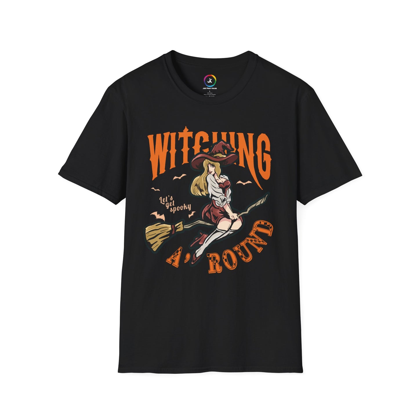 Witching Around Halloween Gildan Softstyle T-shirt | Witch Graphic Tee