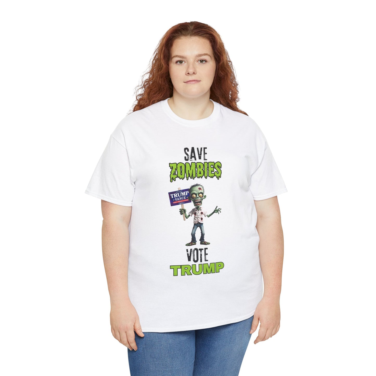 Save Zombies, Vote Trump – Halloween & Election Crossover Zombie Gildan T-Shirt