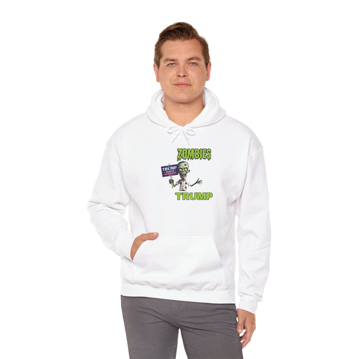 Save Zombies, Vote Trump – Halloween & Election Crossover Gildan Hoodie