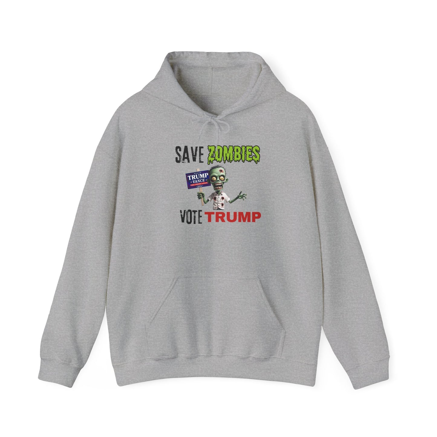 Save Zombies, Vote Trump – Halloween & Election Crossover Gildan Hoodie