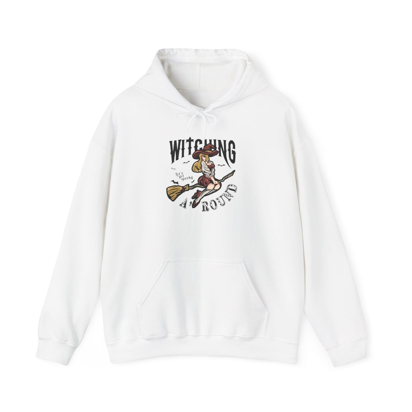 Witching Around Halloween Heavy Blend Hoodie | Witch Graphic Hoodie