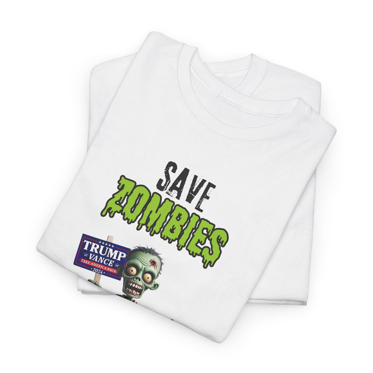 Save Zombies, Vote Trump – Halloween & Election Crossover Zombie Gildan T-Shirt