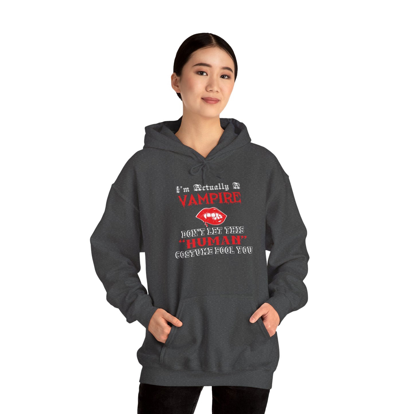 I'm Actually a Vampire Halloween Gildan Hoodie | Funny Vampire Costume Sweatshirt