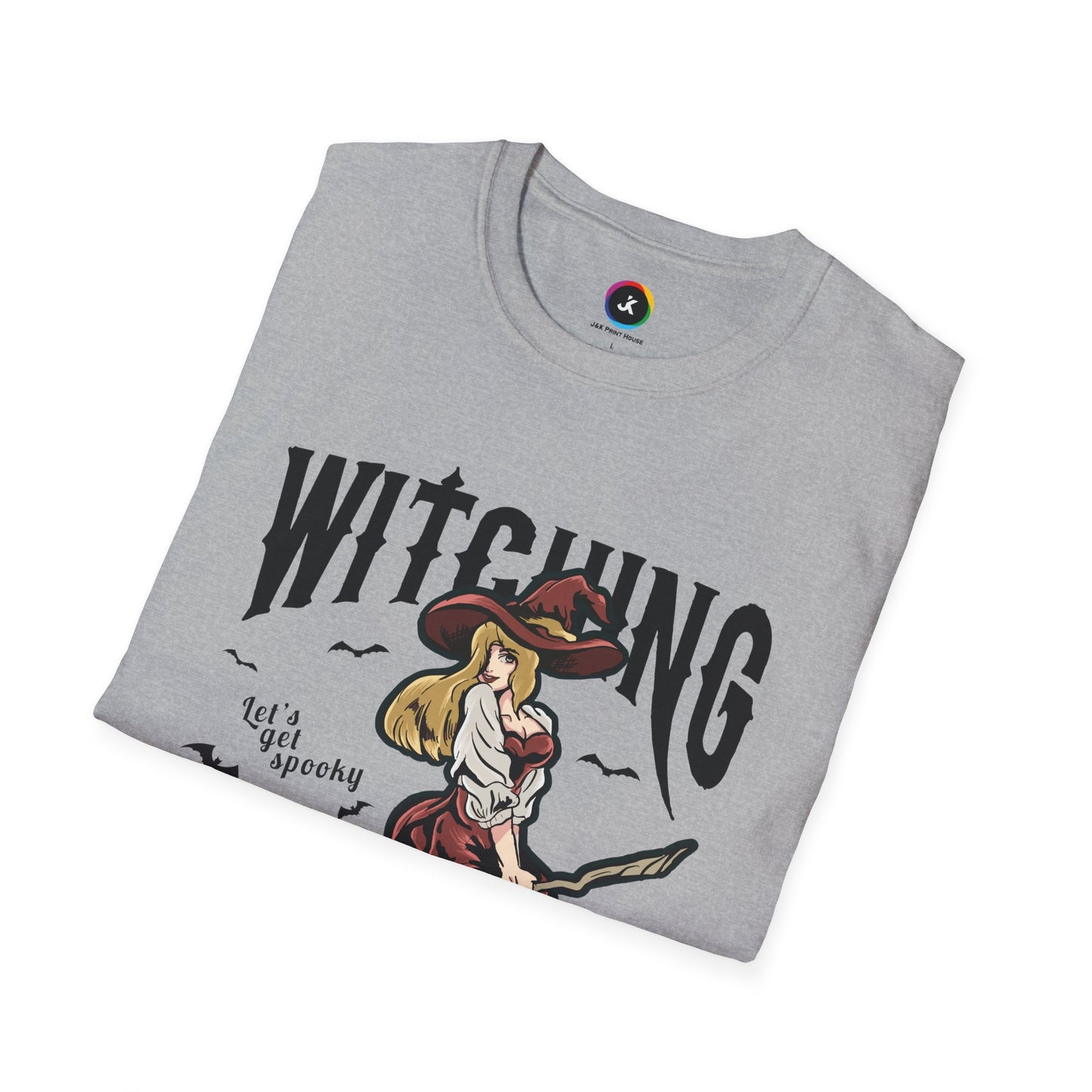 Witching Around Halloween Gildan Softstyle T-shirt | Witch Graphic Tee