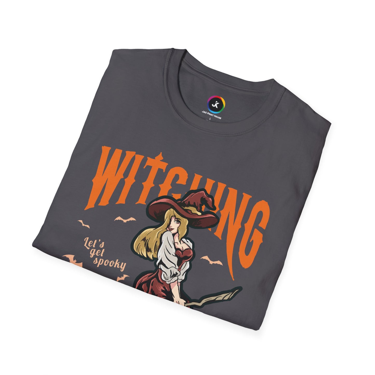 Witching Around Halloween Gildan Softstyle T-shirt | Witch Graphic Tee