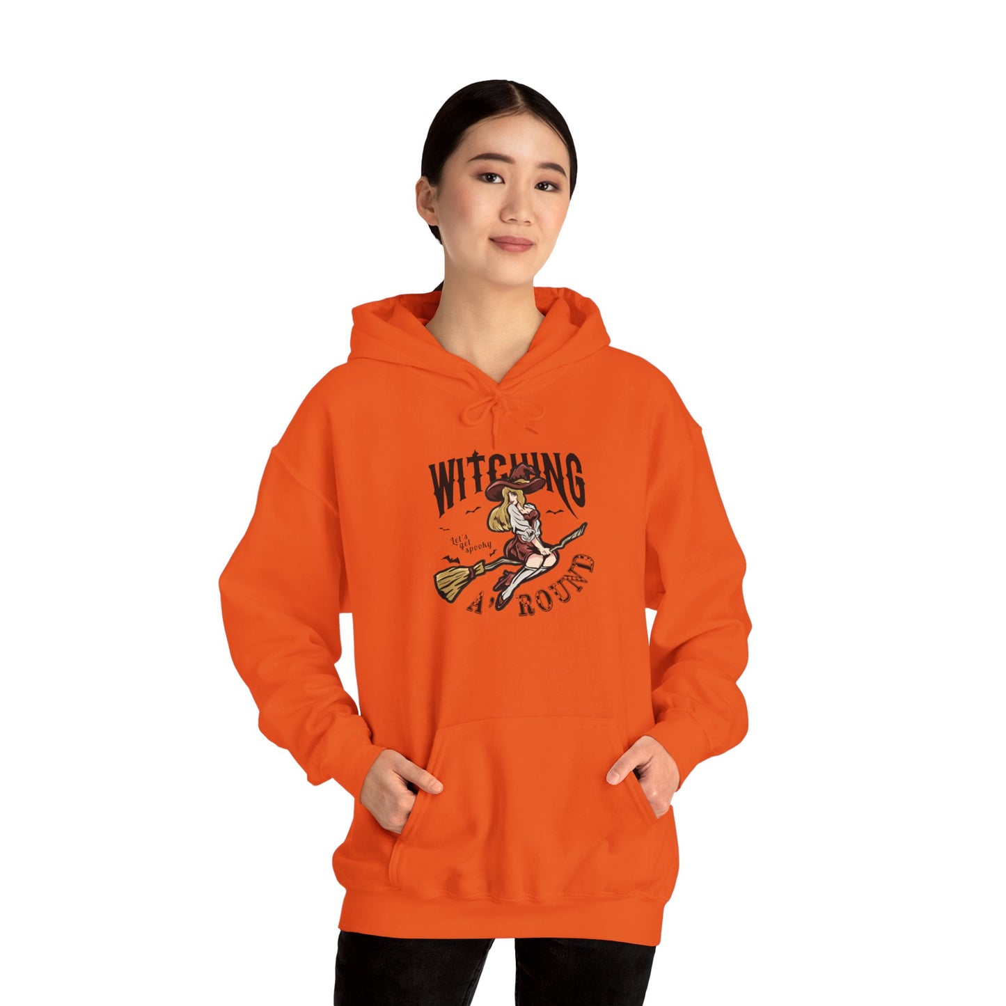 Witching Around Halloween Heavy Blend Hoodie | Witch Graphic Hoodie
