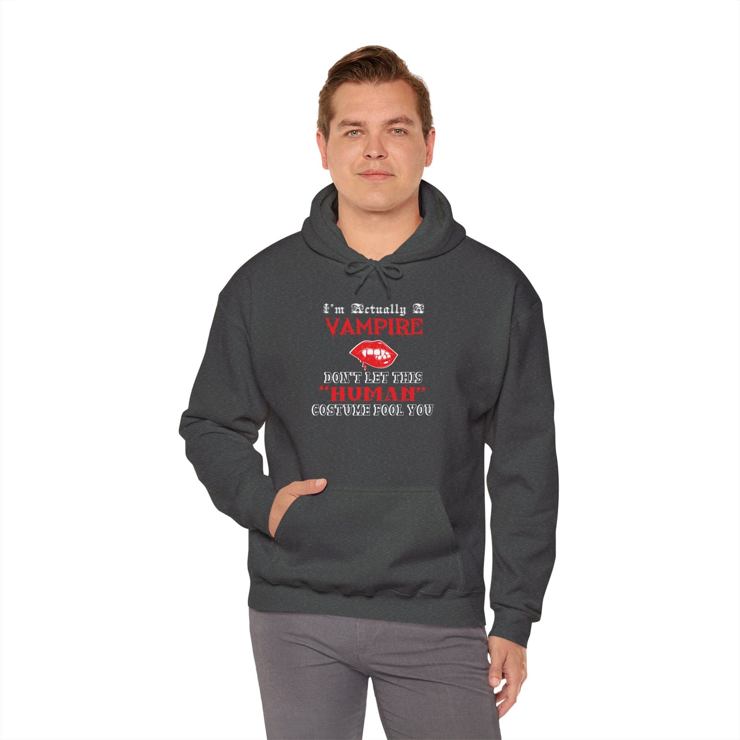 I'm Actually a Vampire Halloween Gildan Hoodie | Funny Vampire Costume Sweatshirt