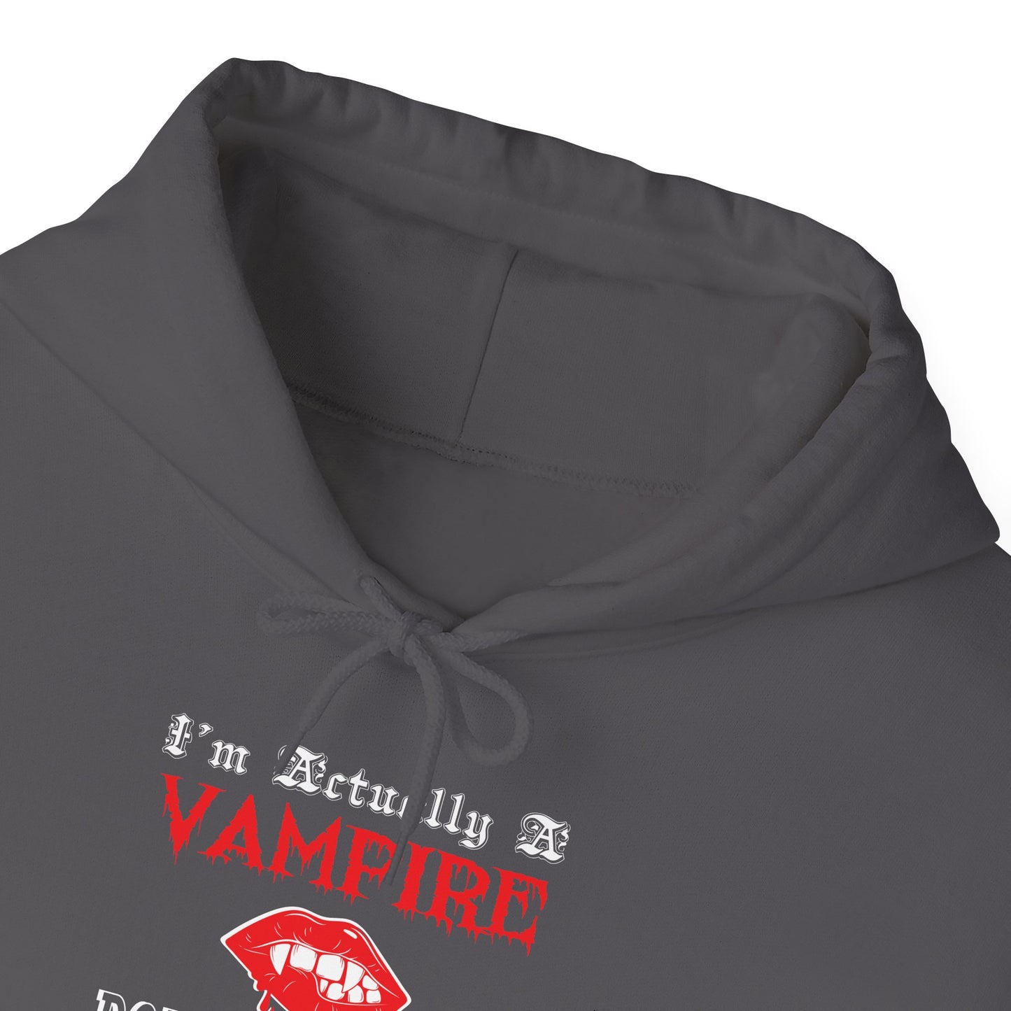 I'm Actually a Vampire Halloween Gildan Hoodie | Funny Vampire Costume Sweatshirt
