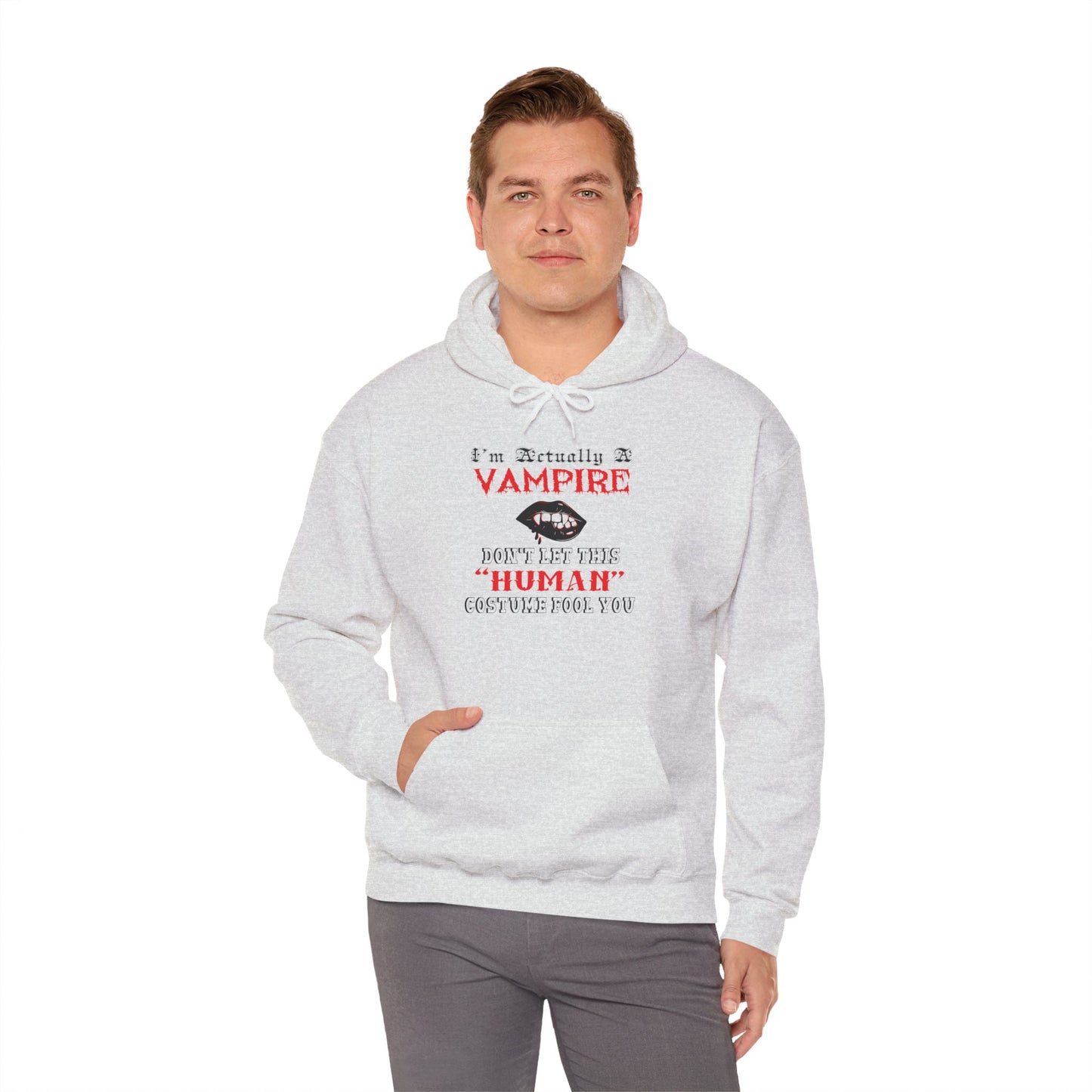 I'm Actually a Vampire Halloween Gildan Hoodie | Funny Vampire Costume Sweatshirt