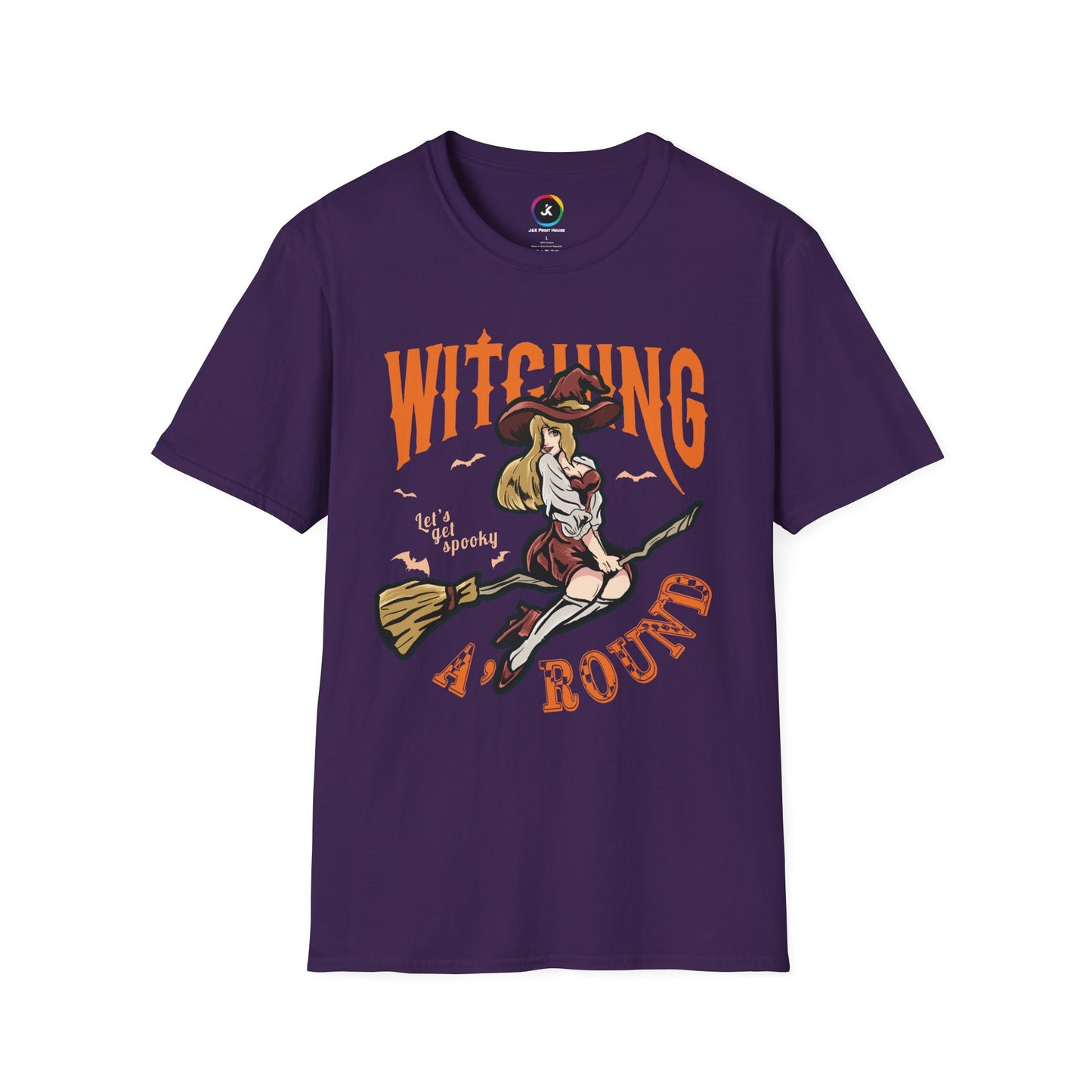 Witching Around Halloween Gildan Softstyle T-shirt | Witch Graphic Tee