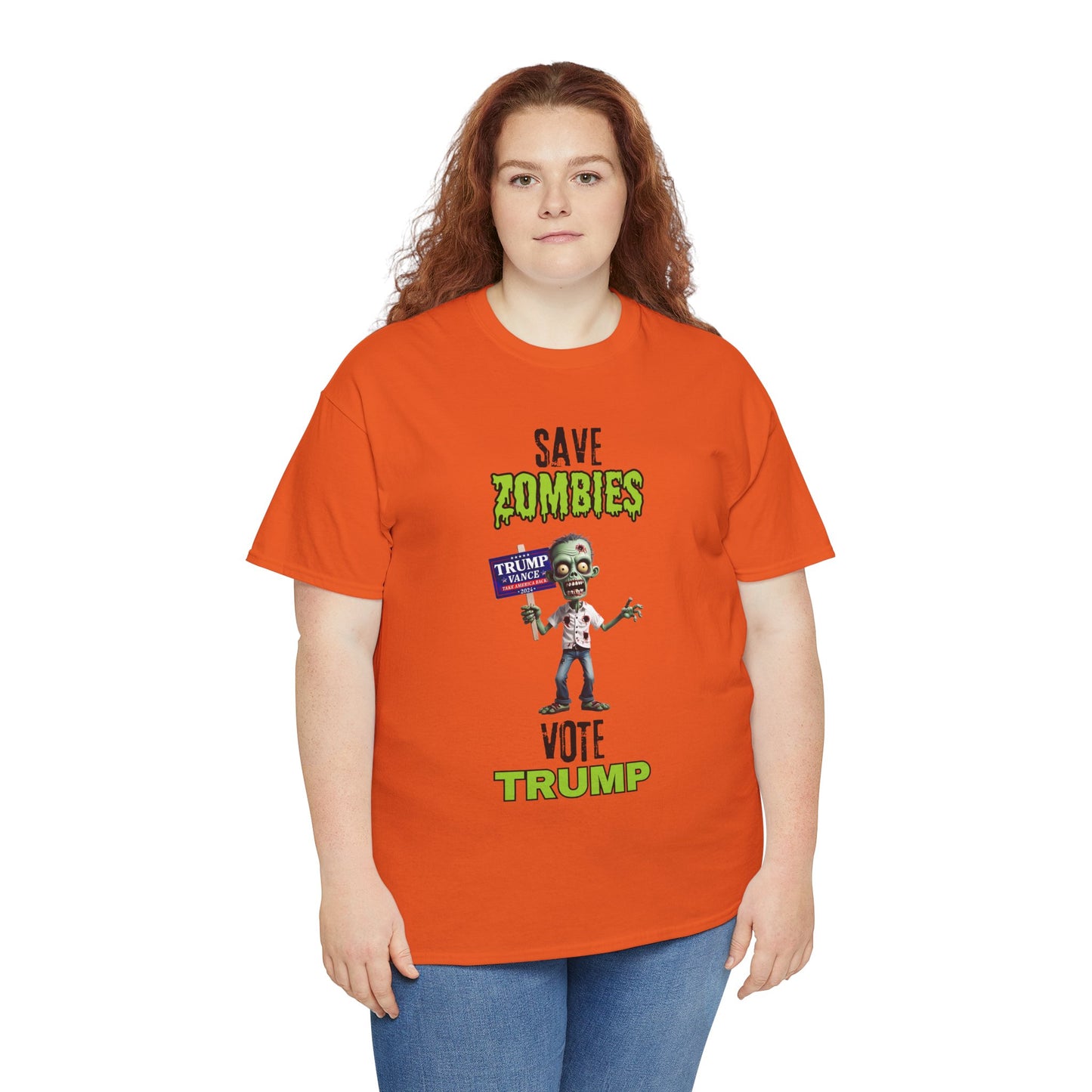 Save Zombies, Vote Trump – Halloween & Election Crossover Zombie Gildan T-Shirt