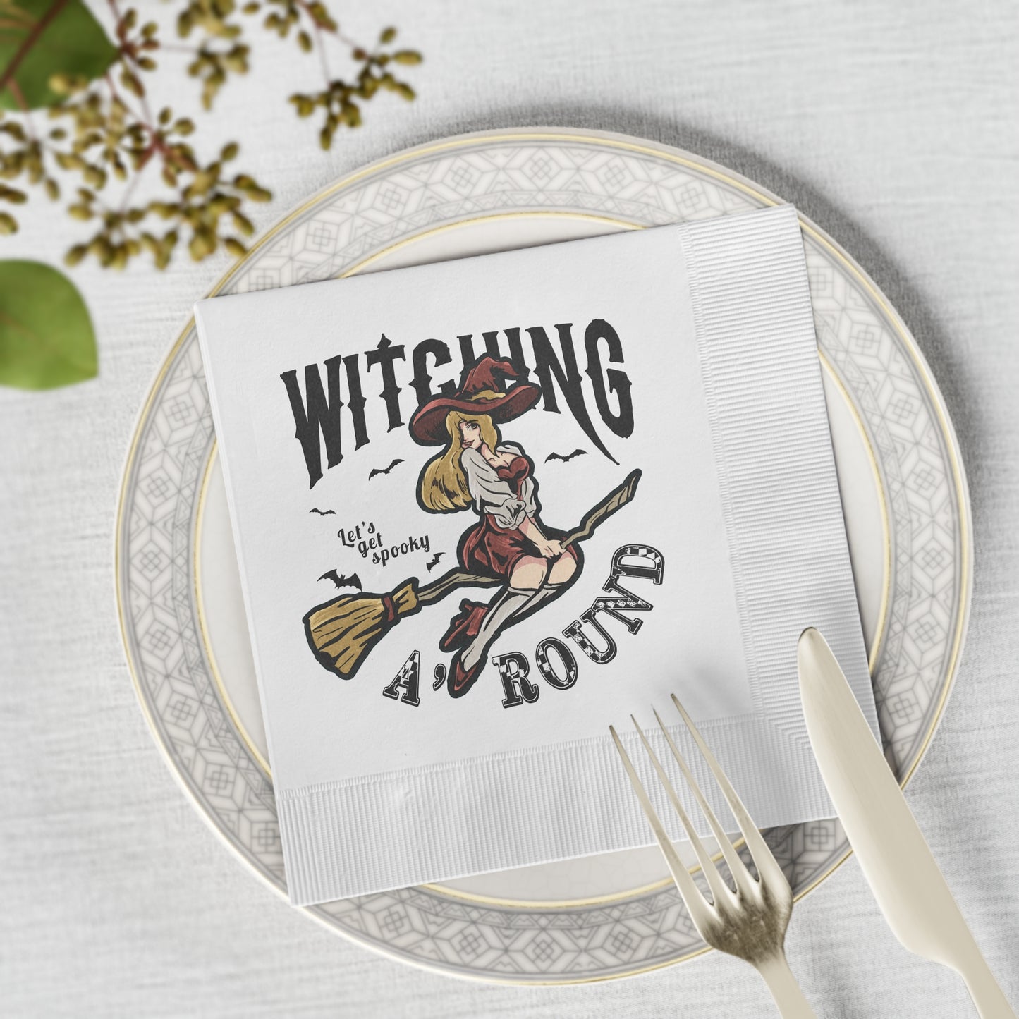 Witching A'Round Halloween Coined Napkins (50pc, 100pc)