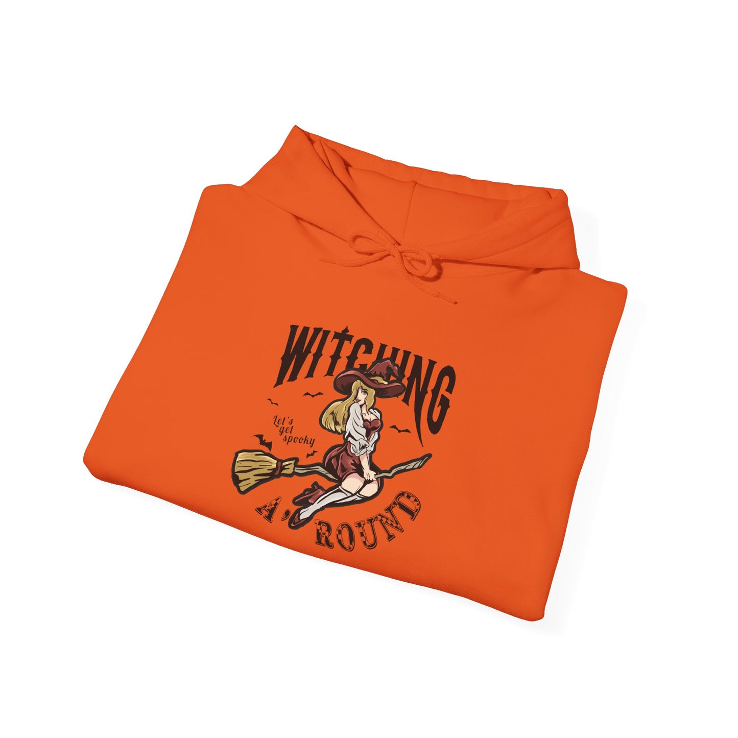 Witching Around Halloween Heavy Blend Hoodie | Witch Graphic Hoodie