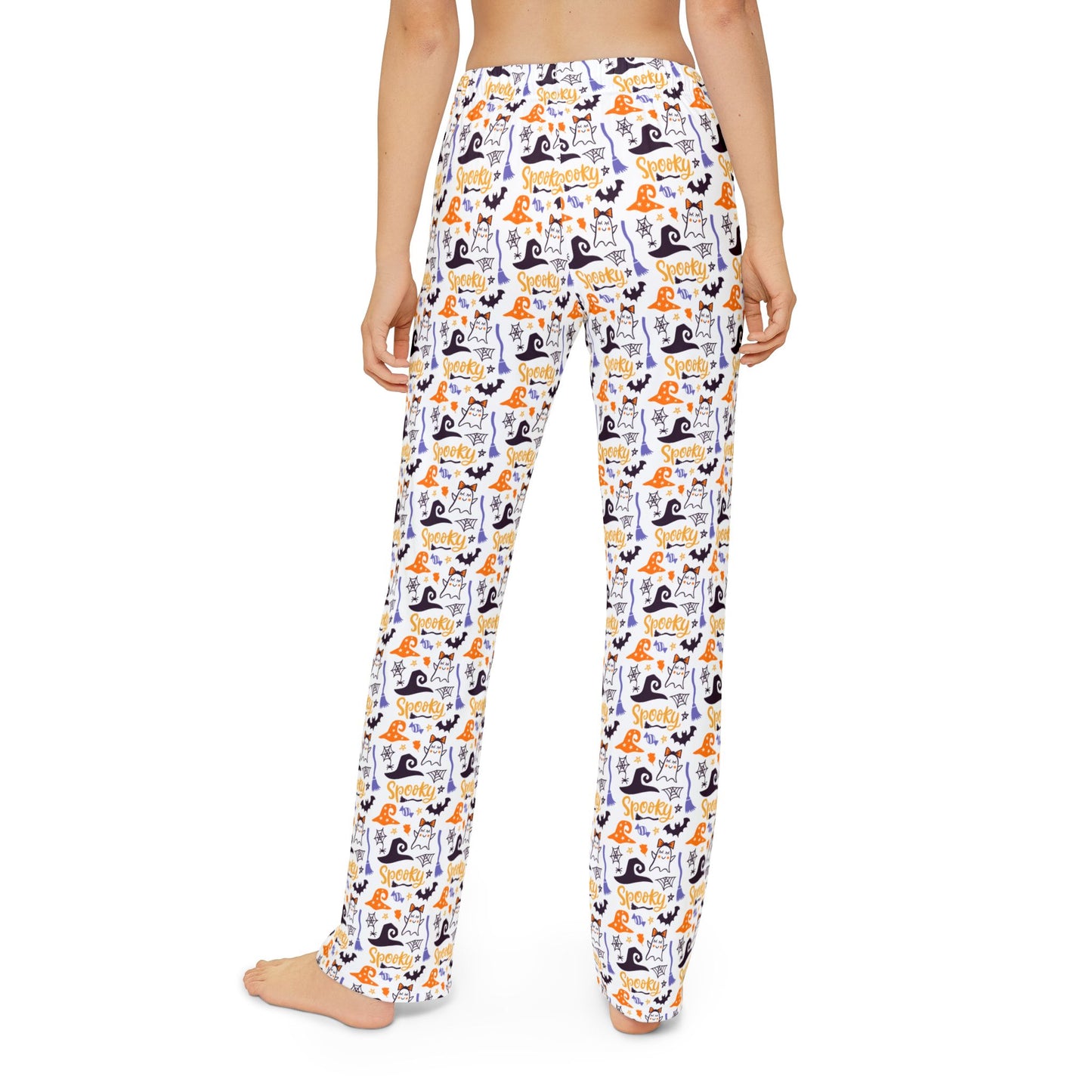 Spooky Halloween Themed Kids Pajama Pants – Cute Ghosts, Witches Hats & Candy