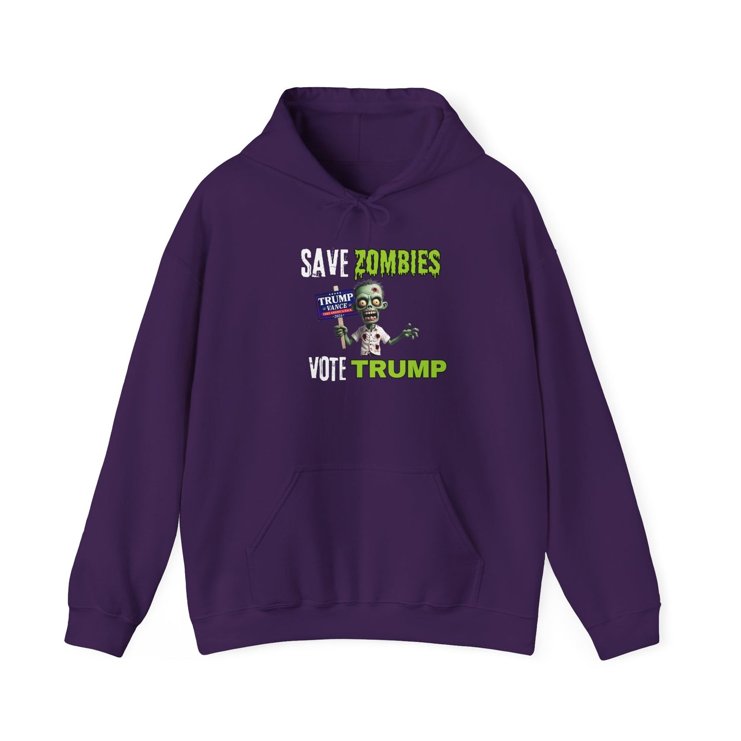 Save Zombies, Vote Trump – Halloween & Election Crossover Gildan Hoodie