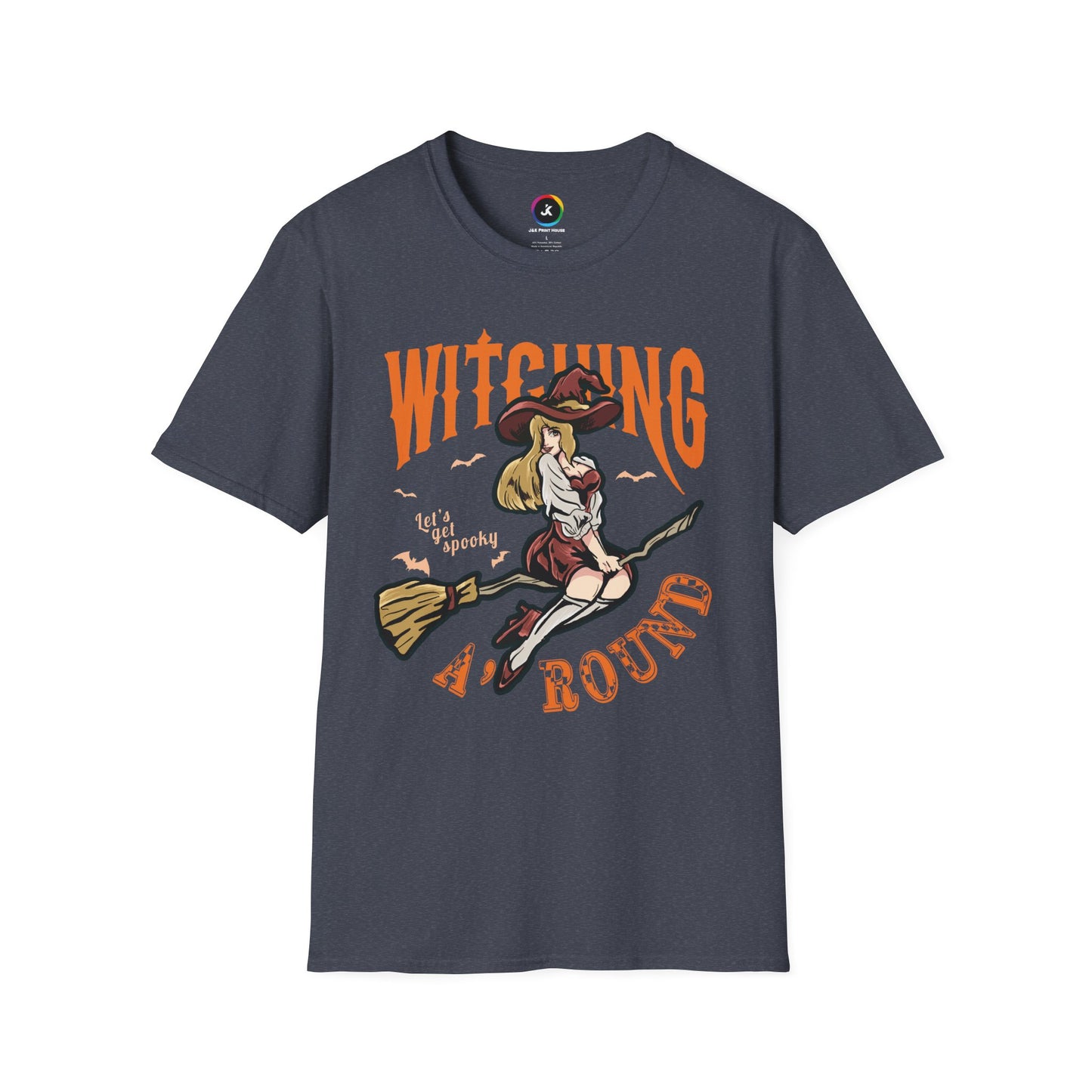 Witching Around Halloween Gildan Softstyle T-shirt | Witch Graphic Tee