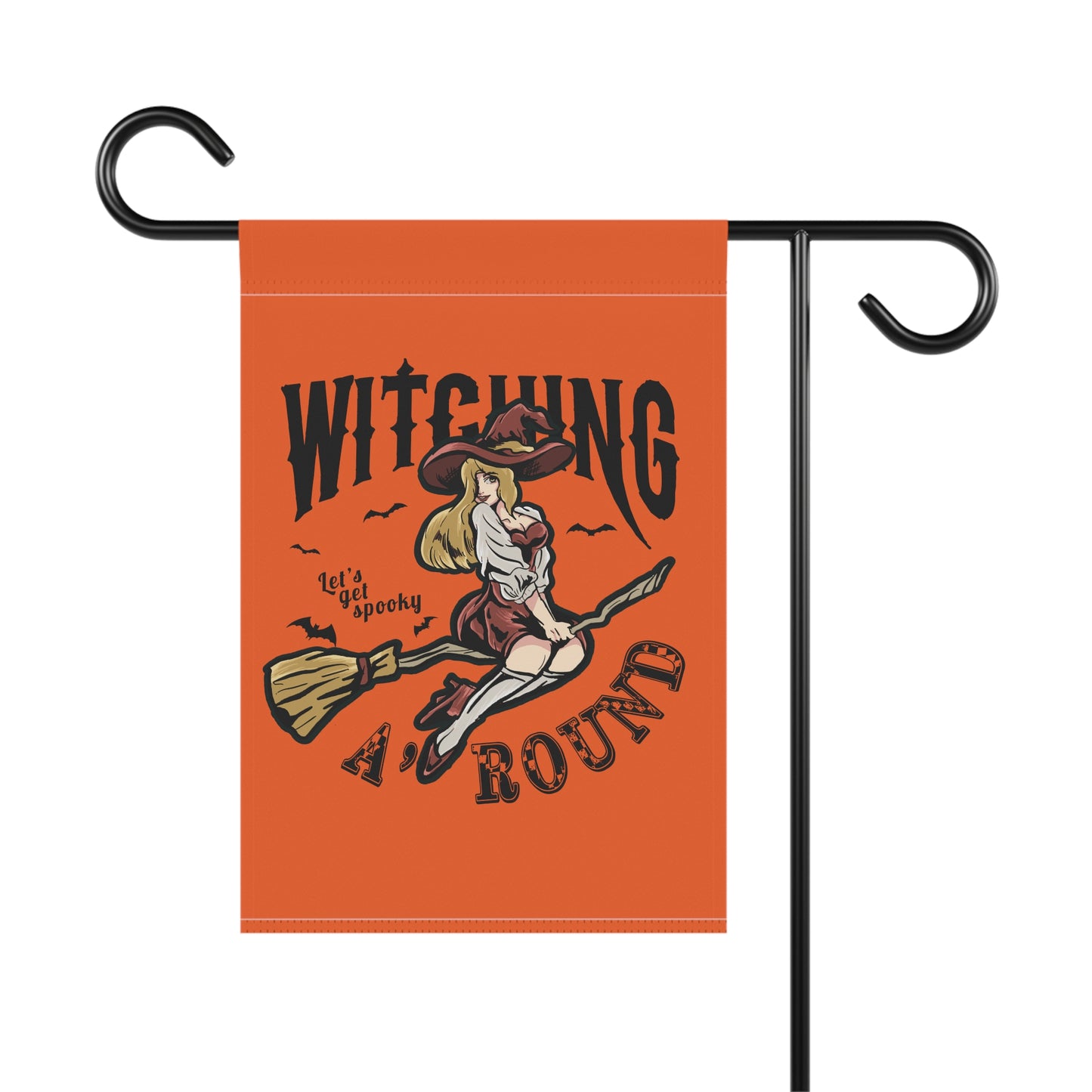 Orange Witching A'Round Halloween Banner | Outdoor Halloween Flag
