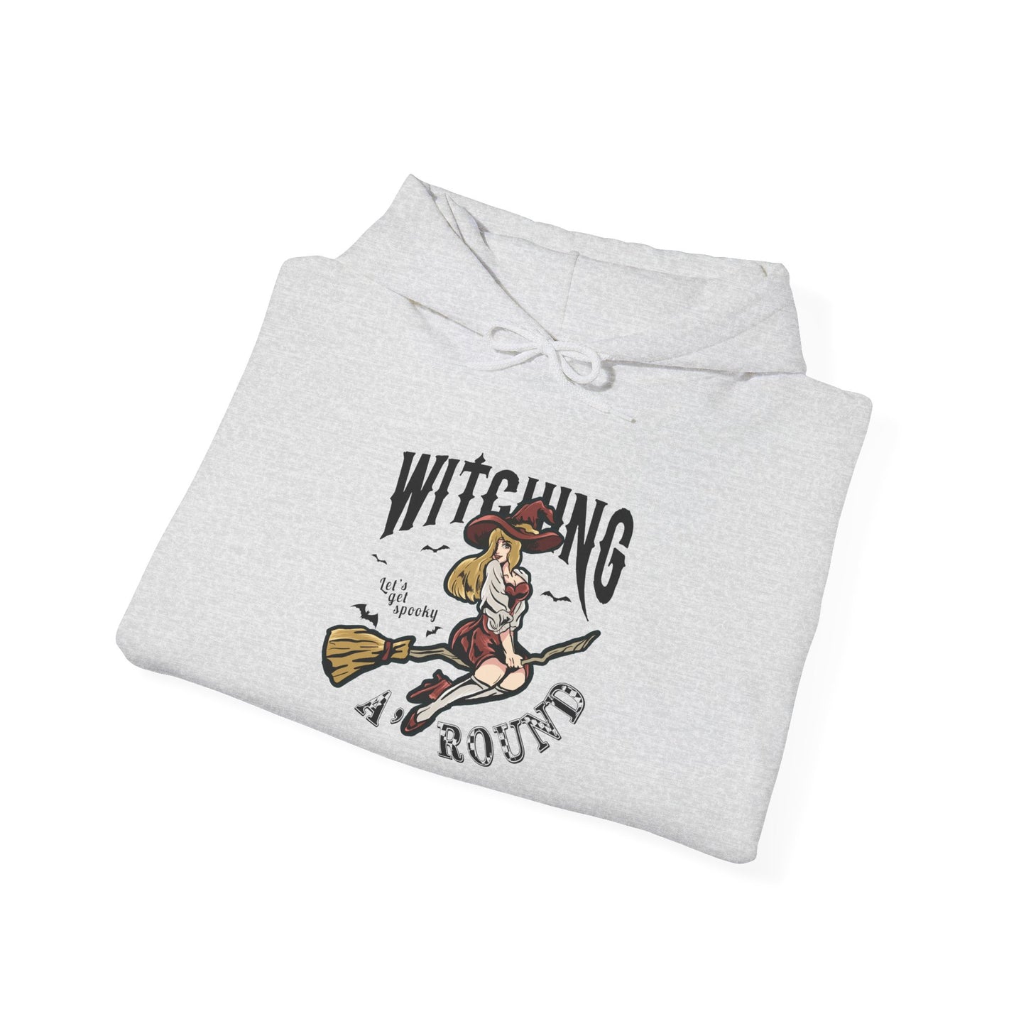 Witching Around Halloween Heavy Blend Hoodie | Witch Graphic Hoodie