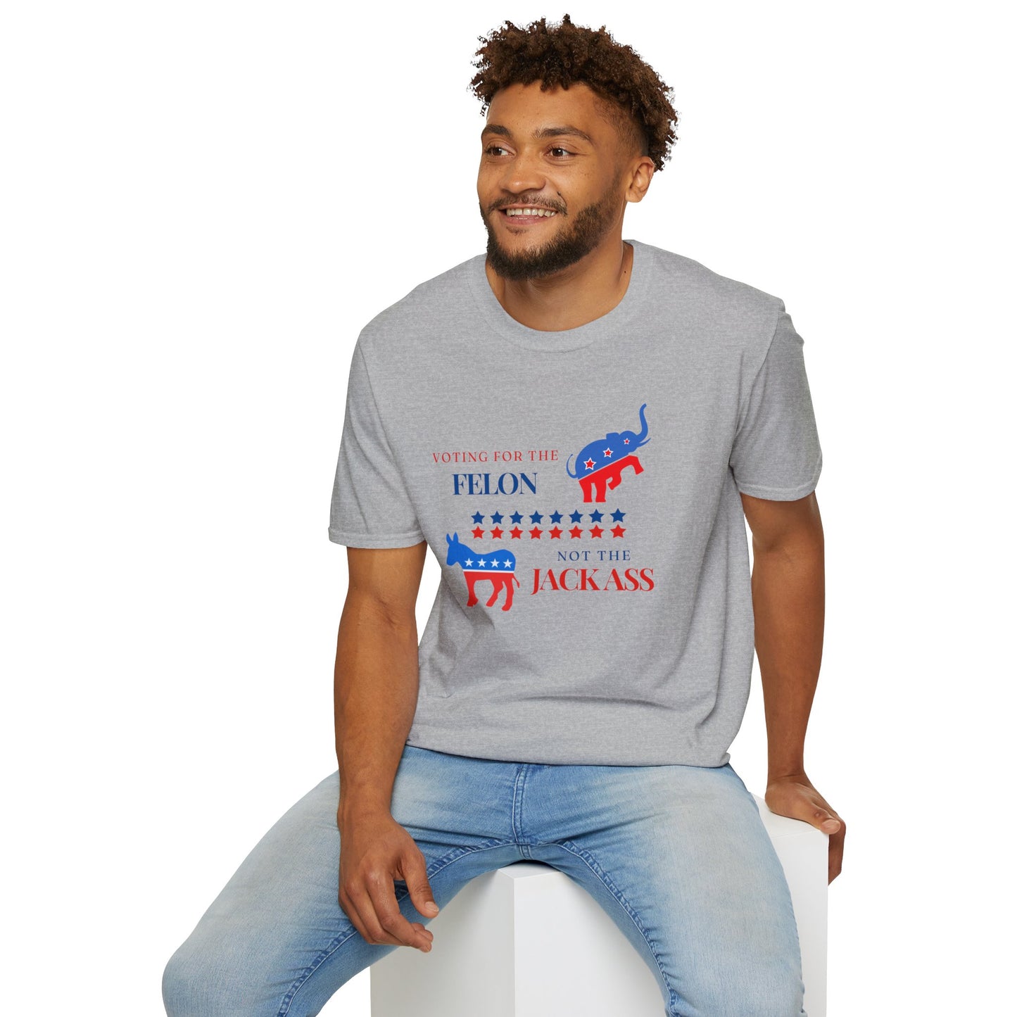 Voting for the Felon Not the Jackass! - Premium Softstyle T-Shirt
