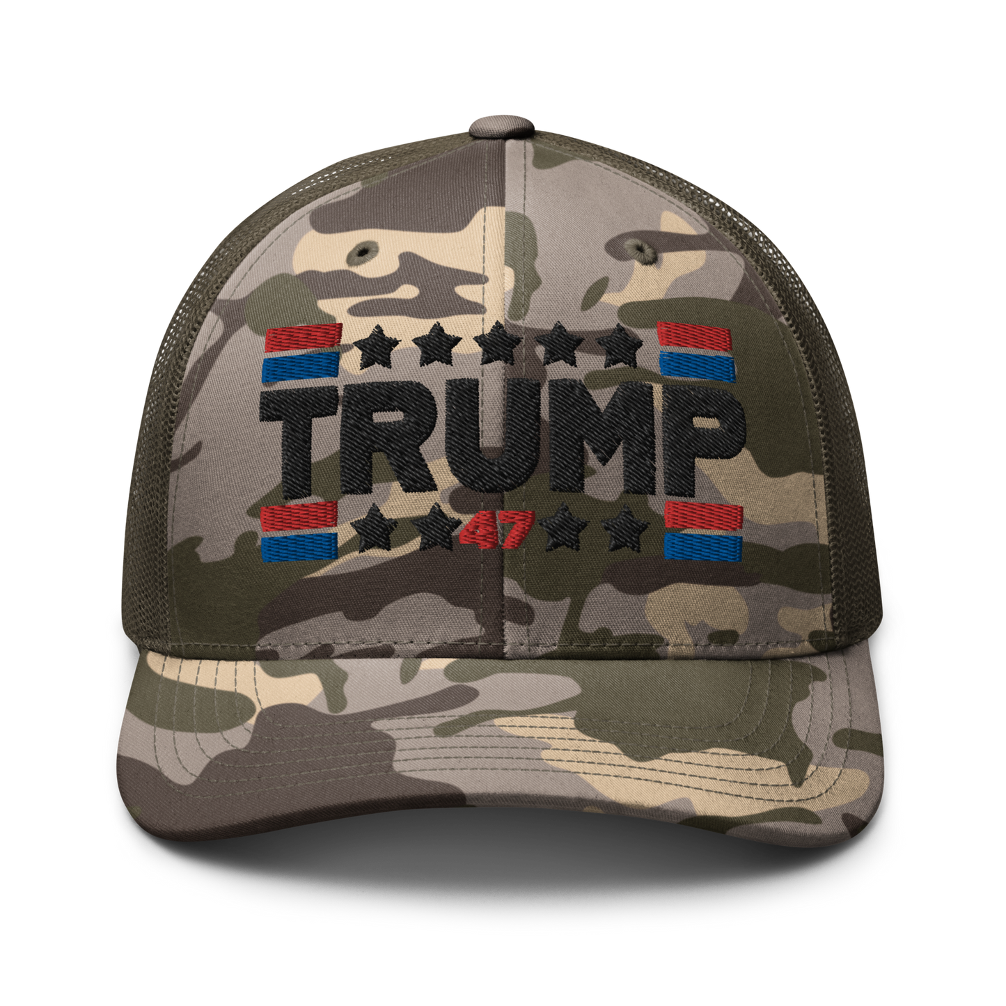 Trump 47 Camo Trucker Hat | Otto Olive Camouflage Snapback