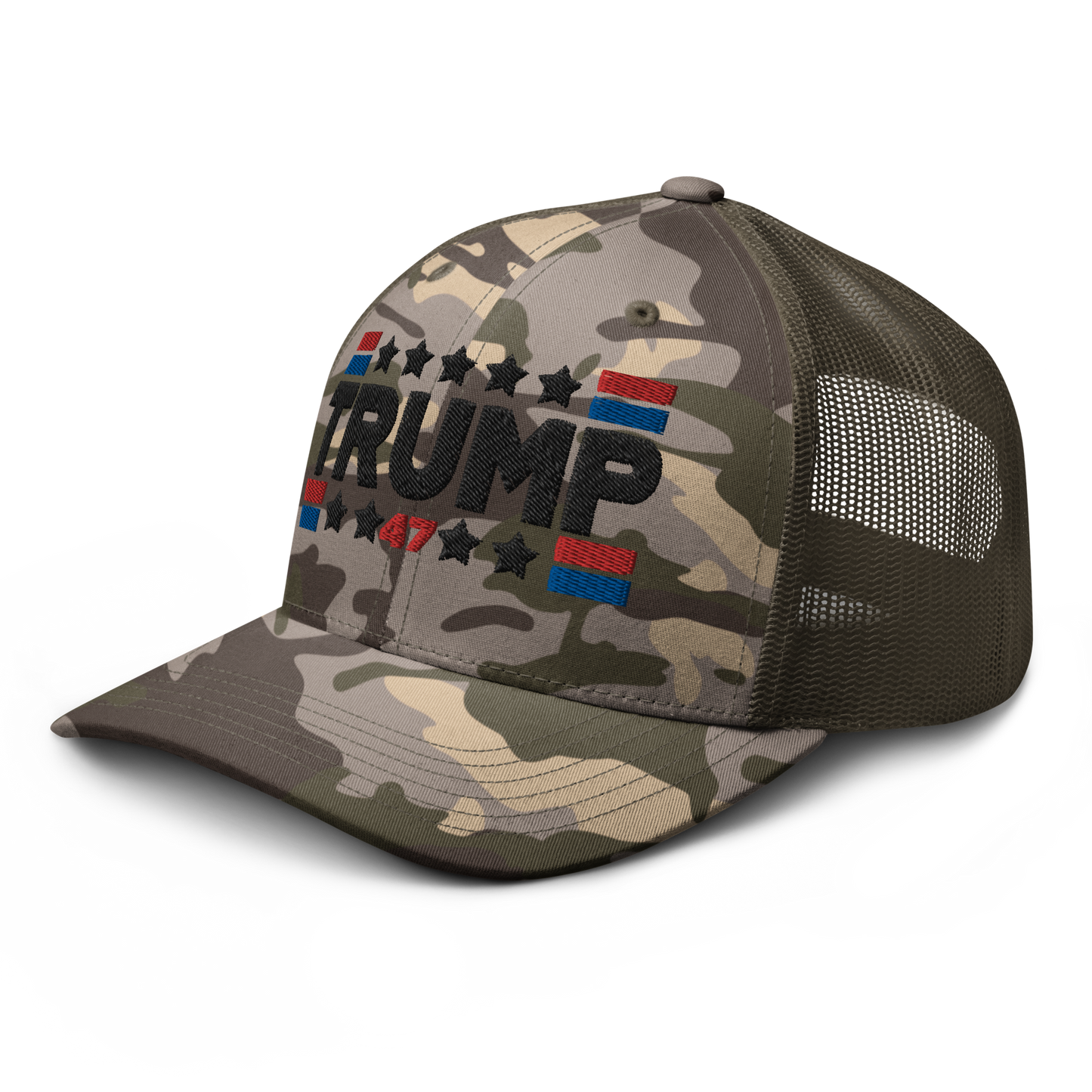 Trump 47 Camo Trucker Hat | Otto Olive Camouflage Snapback