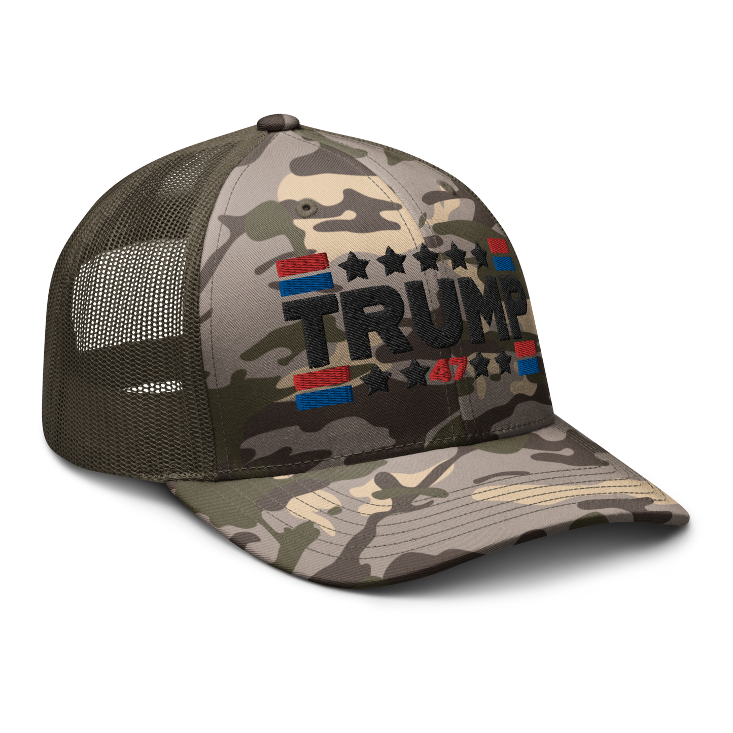 Trump 47 Camo Trucker Hat | Otto Olive Camouflage Snapback