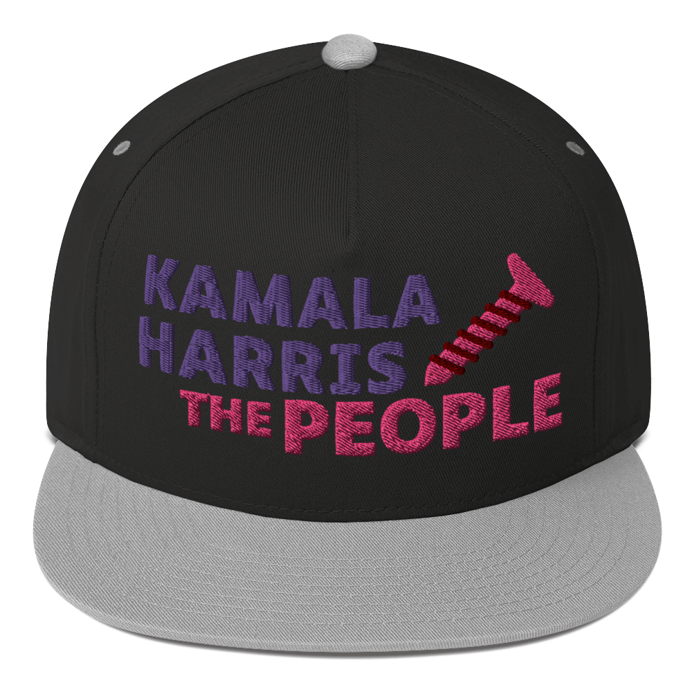 Kamala Harris "Screwing the People" Yupoong Flat Bill Cap