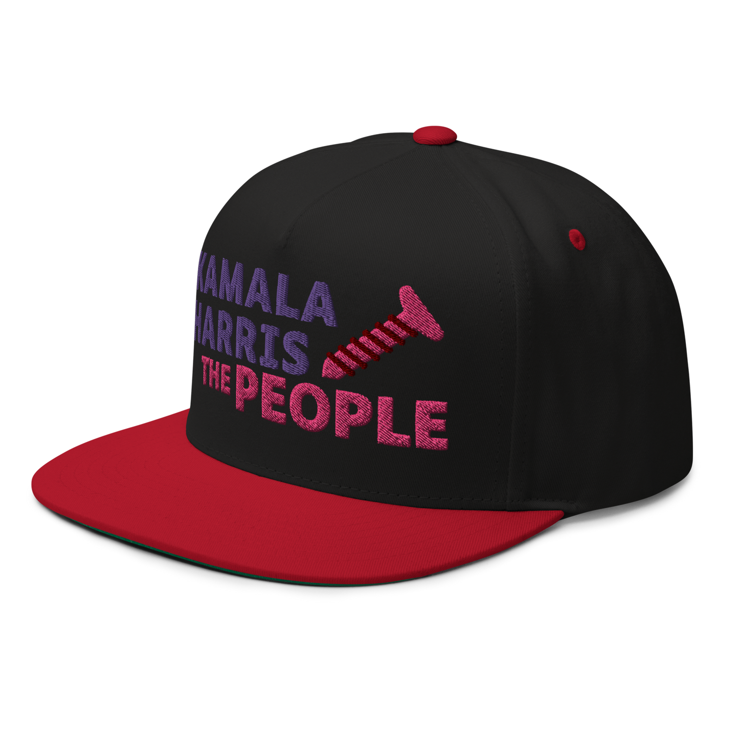 Kamala Harris "Screwing the People" Yupoong Flat Bill Cap