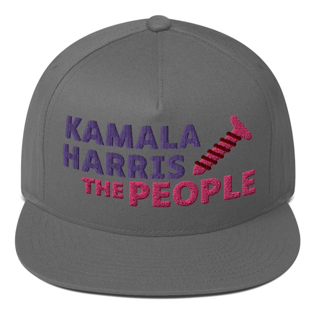 Kamala Harris "Screwing the People" Yupoong Flat Bill Cap