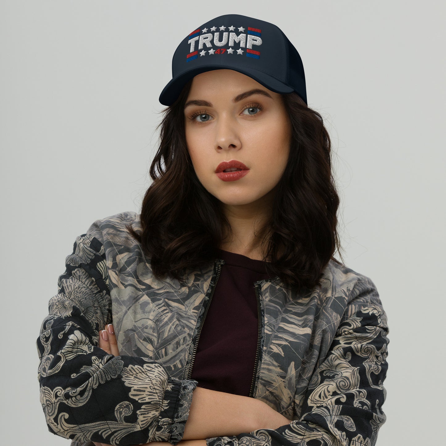 Trump 47 Dark Yupoong Retro Trucker Hat | Pro Trump 2024 Election Cap