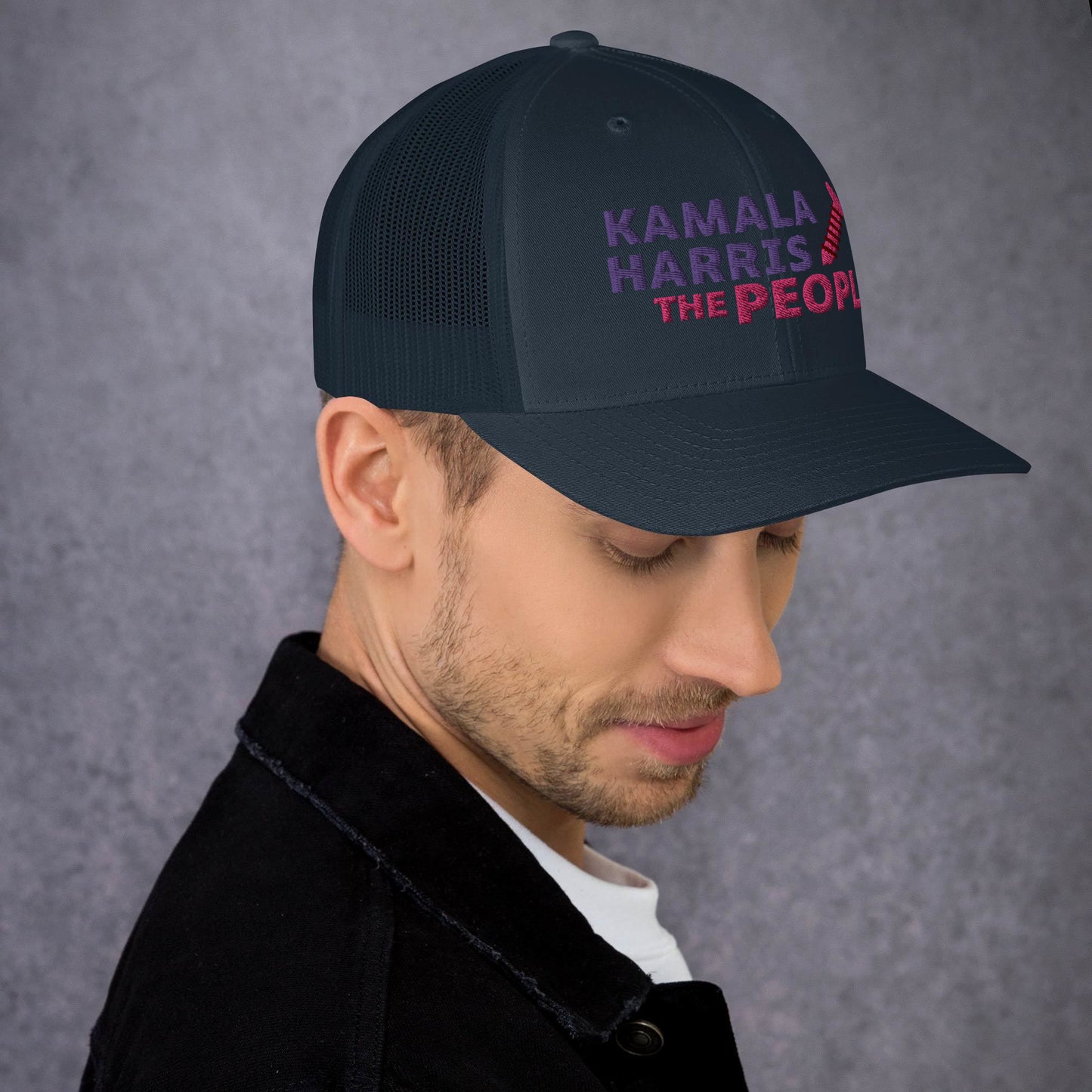 Kamala Harris "Screwing the People" Yupoong Retro Trucker Hat
