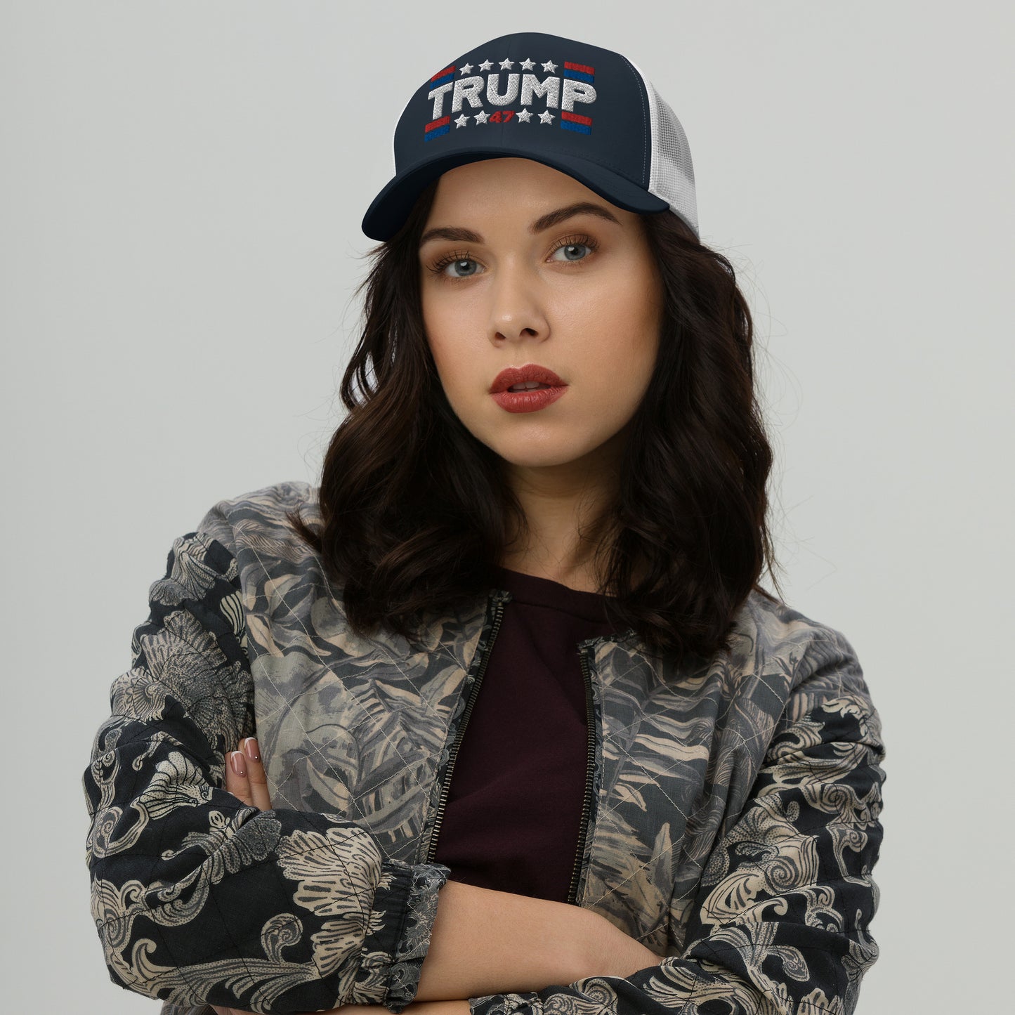 Trump 47 Dark Yupoong Retro Trucker Hat | Pro Trump 2024 Election Cap