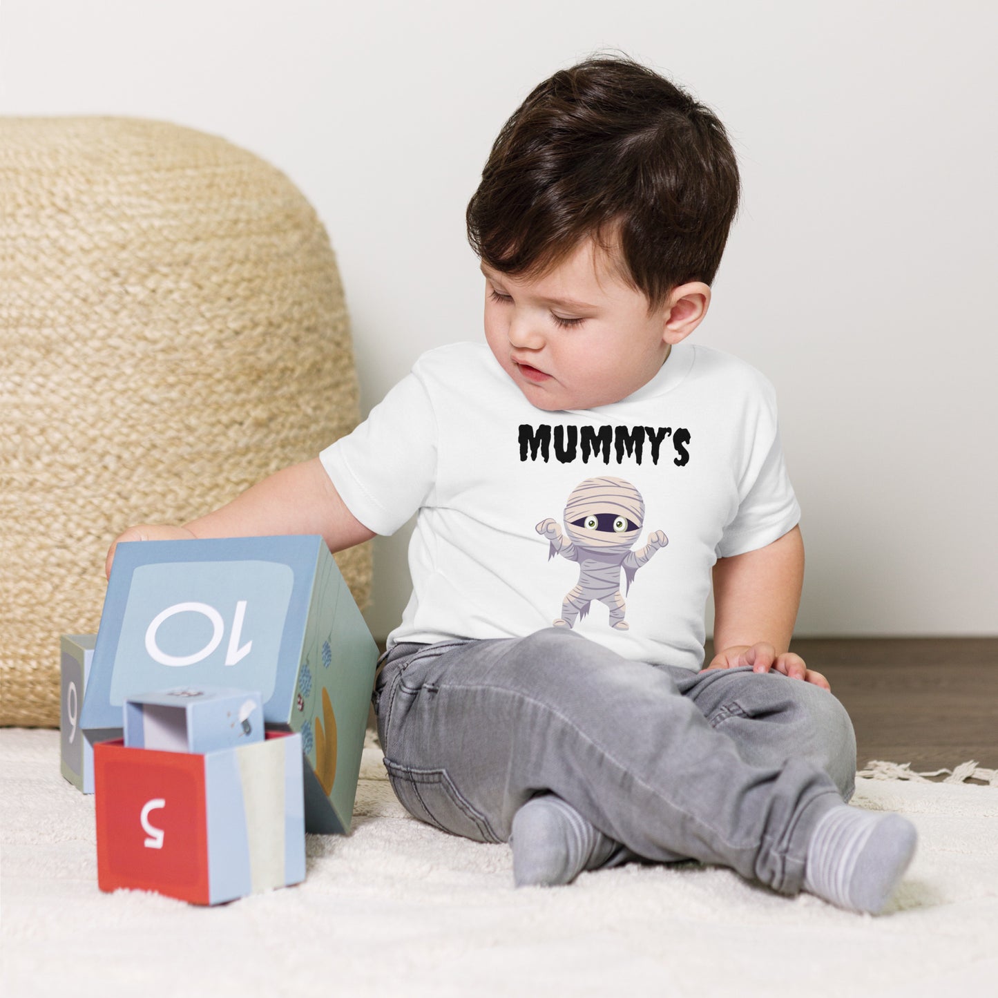 Mummy's Boy Toddler White T-Shirt – Bella+Canvas Halloween Tee
