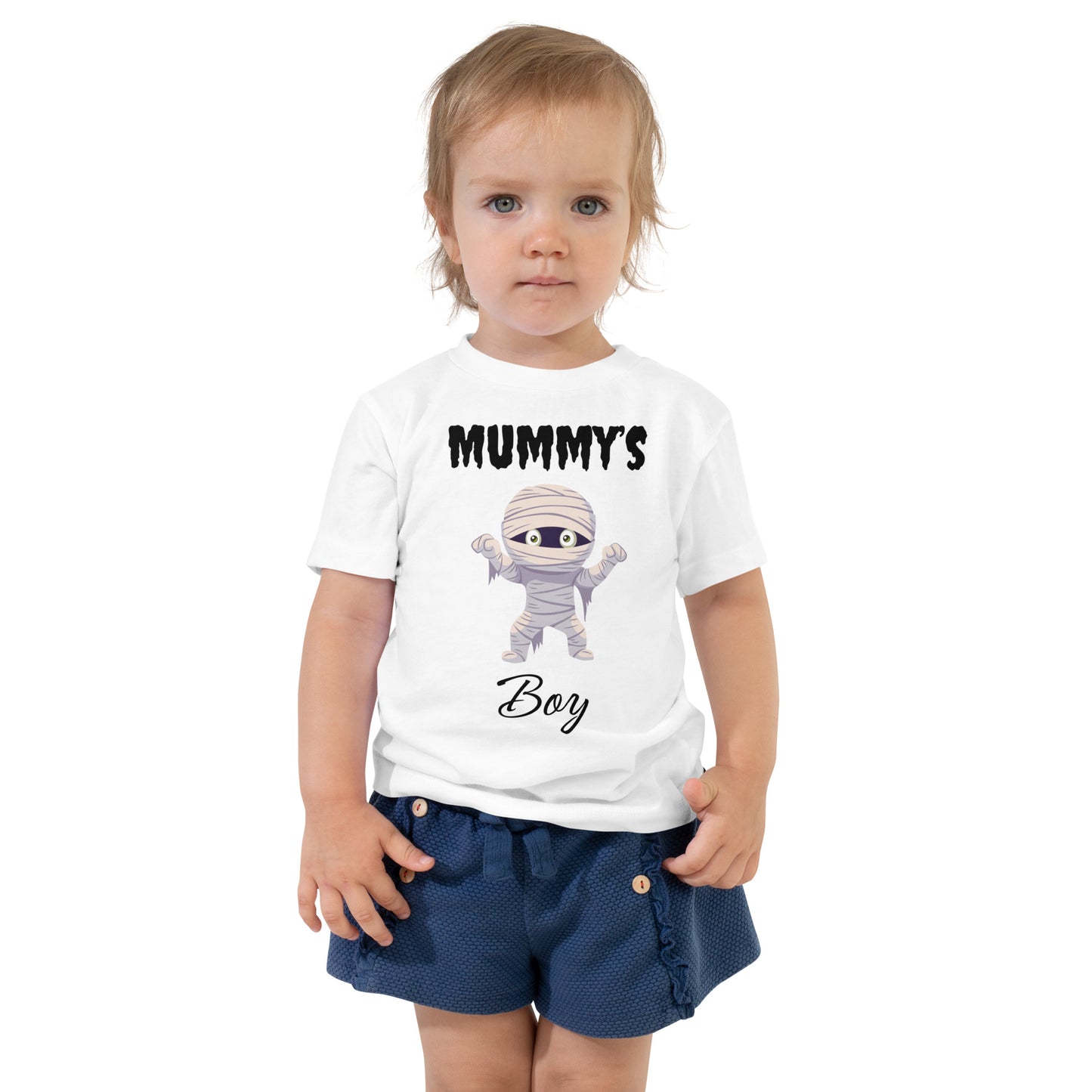 Mummy's Boy Toddler White T-Shirt – Bella+Canvas Halloween Tee