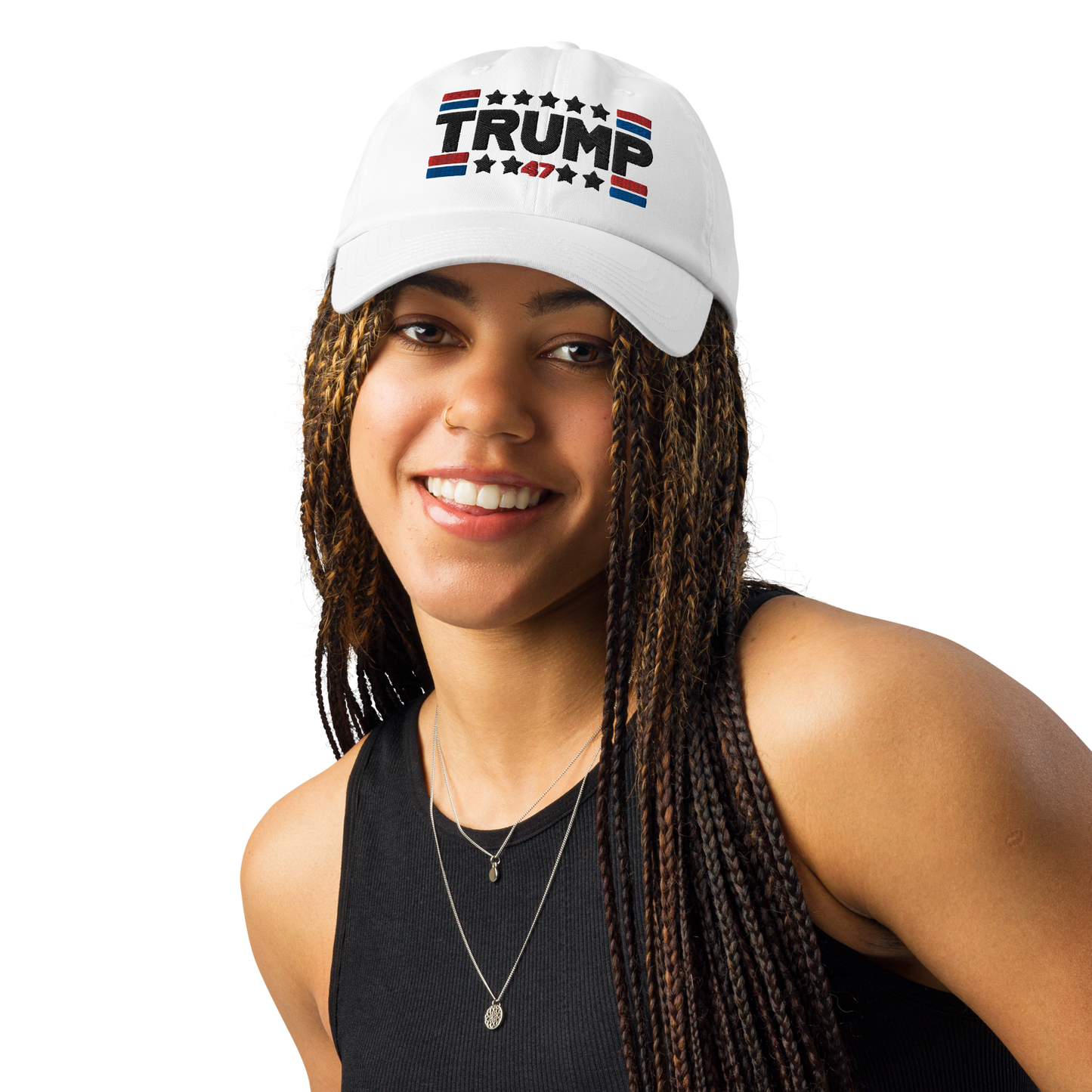 Trump 47 White Under Armour Dad Hat | Pro Trump Cap for 2024 Election