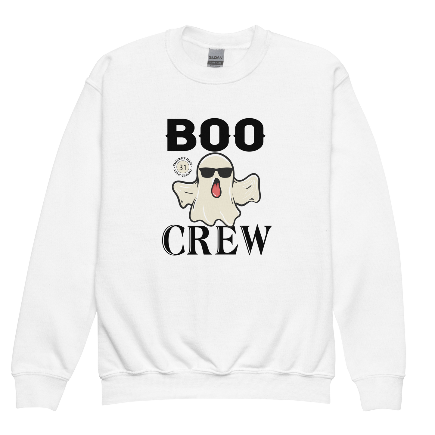 Boo Crew Light Youth Halloween Sweatshirt
