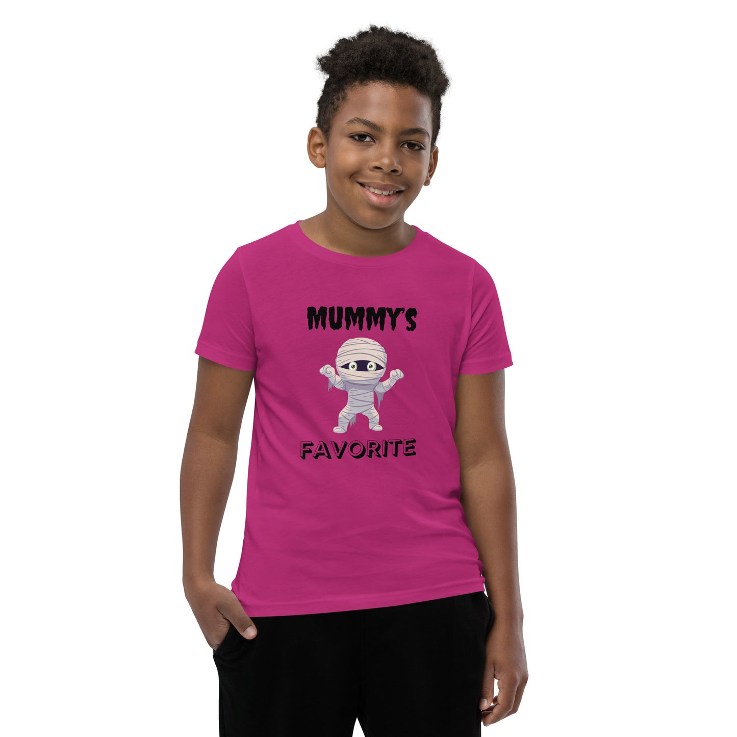 Mummy's Favorite Halloween Light Youth Bella+Canvas T-Shirt