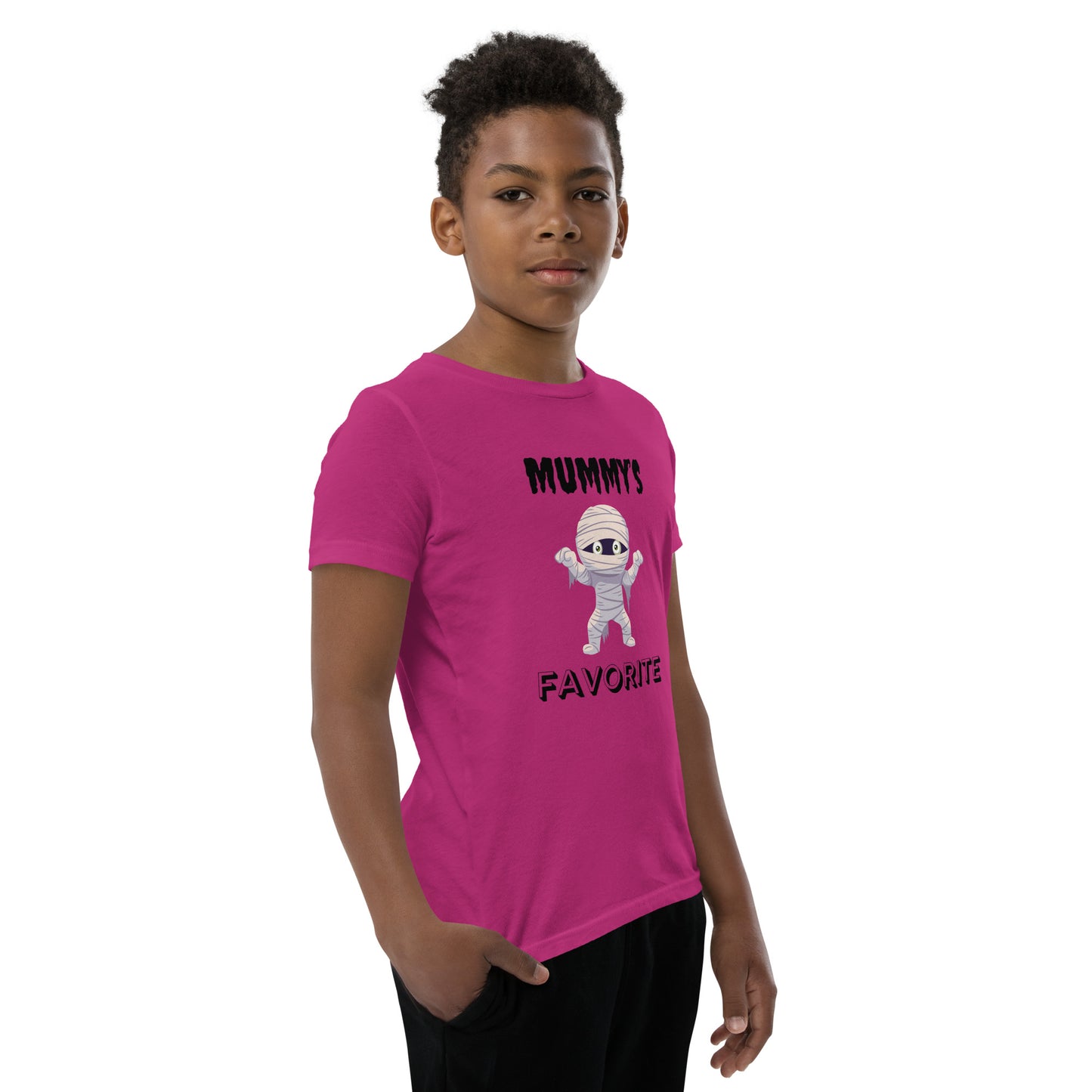 Mummy's Favorite Halloween Light Youth Bella+Canvas T-Shirt