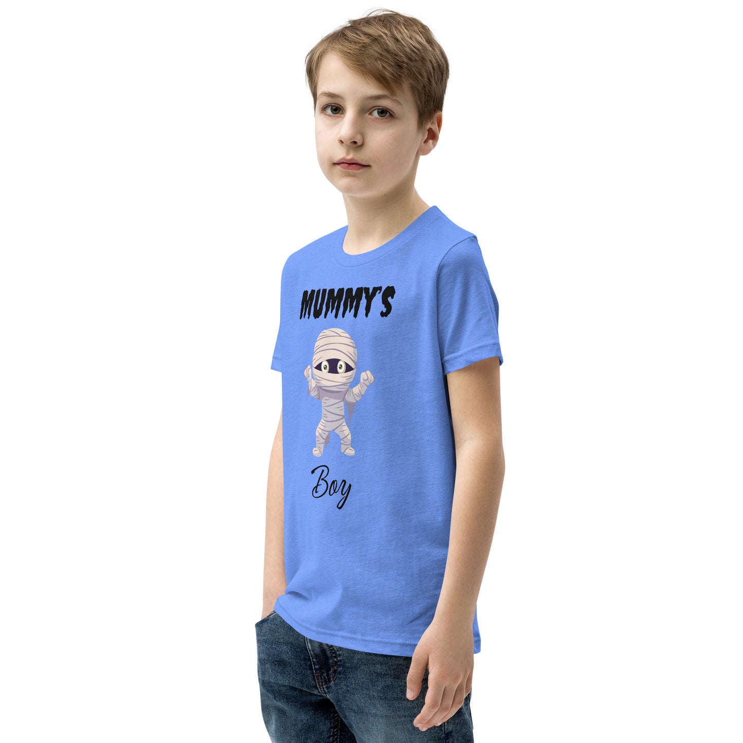 Mummy's Boy Light Bella+Canvas Youth Halloween T-Shirt