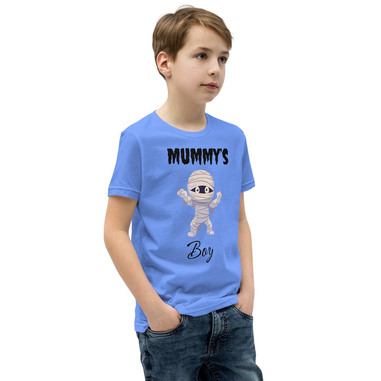 Mummy's Boy Light Bella+Canvas Youth Halloween T-Shirt