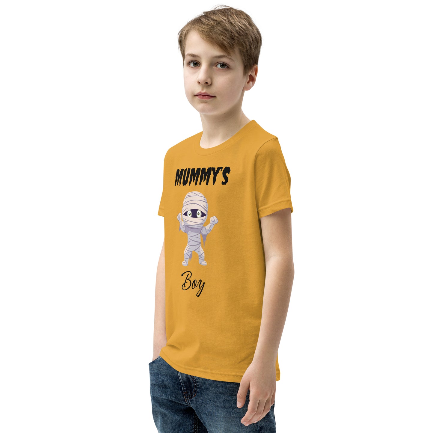 Mummy's Boy Light Bella+Canvas Youth Halloween T-Shirt