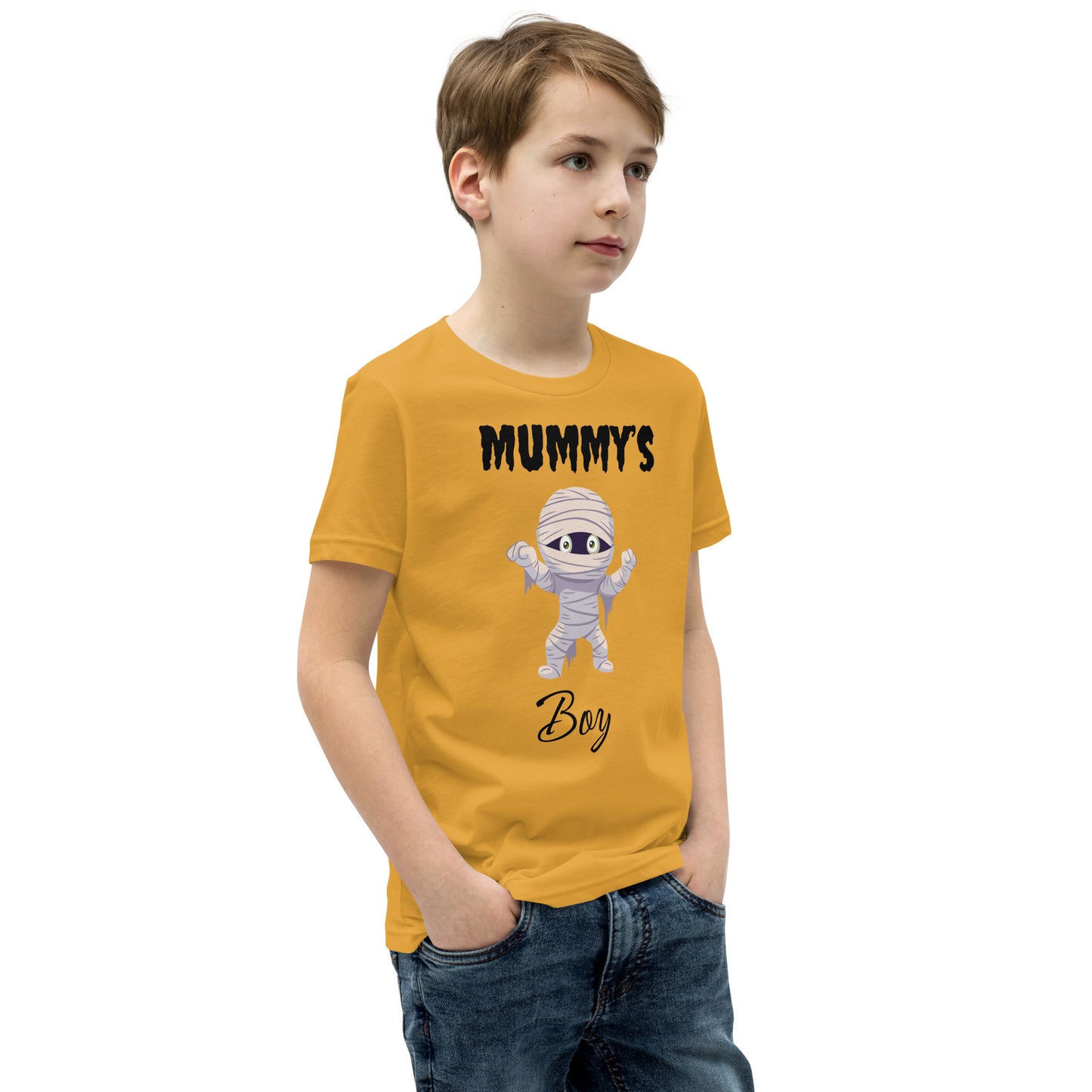 Mummy's Boy Light Bella+Canvas Youth Halloween T-Shirt