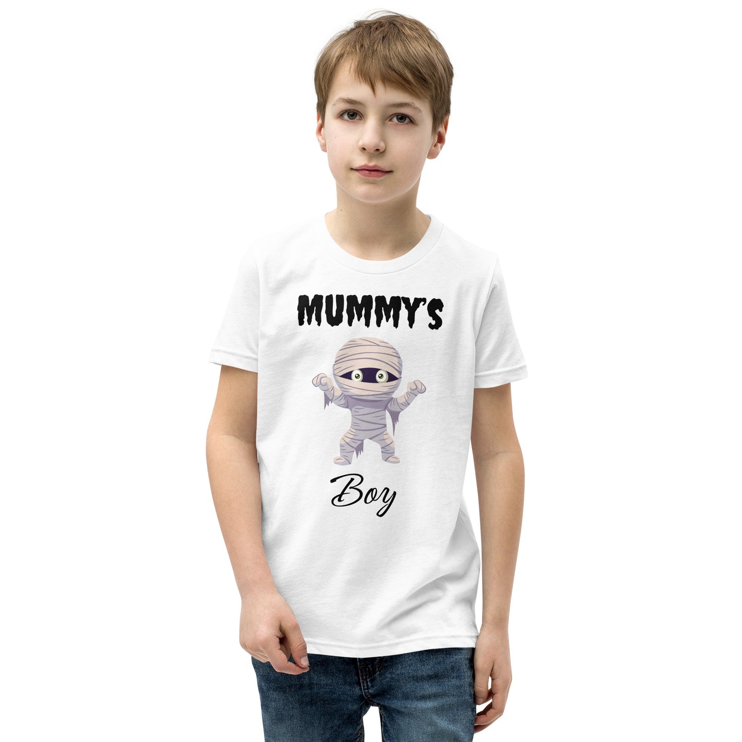 Mummy's Boy Light Bella+Canvas Youth Halloween T-Shirt